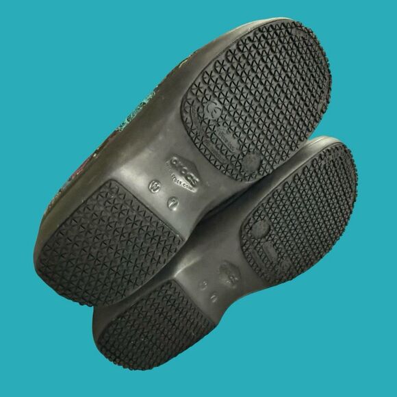 Women’s Crocs Neria Pro II Black/Colorful Print  Dual Comfort Clogs Size W7 - Picture 5 of 10